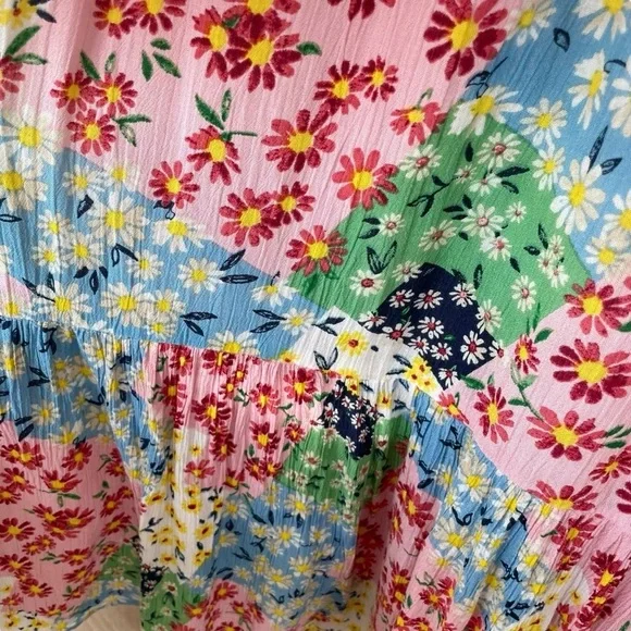 Greylin Samanta Floral Collage Dress Bright Multicolor Flowy Maxi - Picture 6 of 10